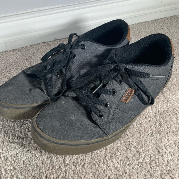 Charcoal Vans Bishop Waxed Denim Black Low Top Shoes - Picture 2 of 5